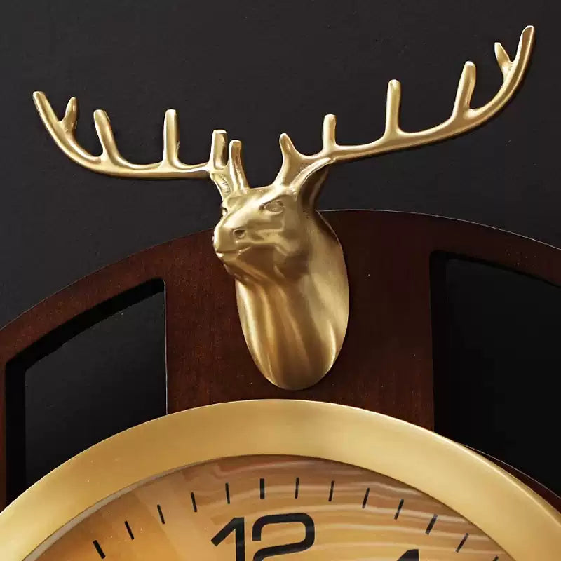 Chinese Deer Style Wall Clock