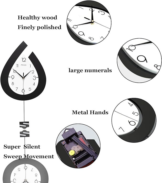 Pendulum Modern Wall Clock Silent Non Ticking