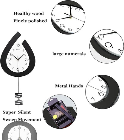 Pendulum Modern Wall Clock Silent Non Ticking