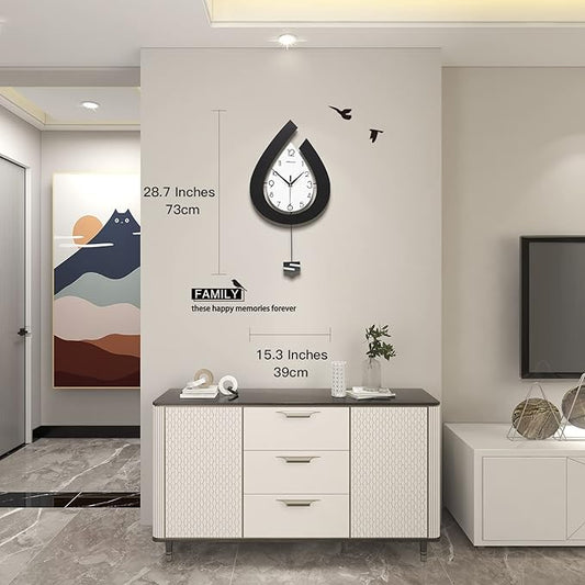 Pendulum Modern Wall Clock Silent Non Ticking