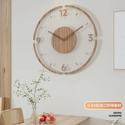 Solid Wood Creative Wall Clocks Living Room