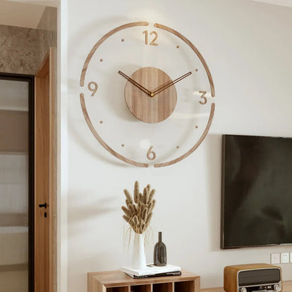 Solid Wood Creative Wall Clocks Living Room