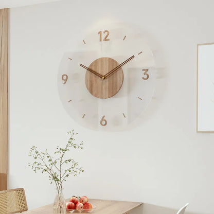 Solid Wood Creative Wall Clocks Living Room
