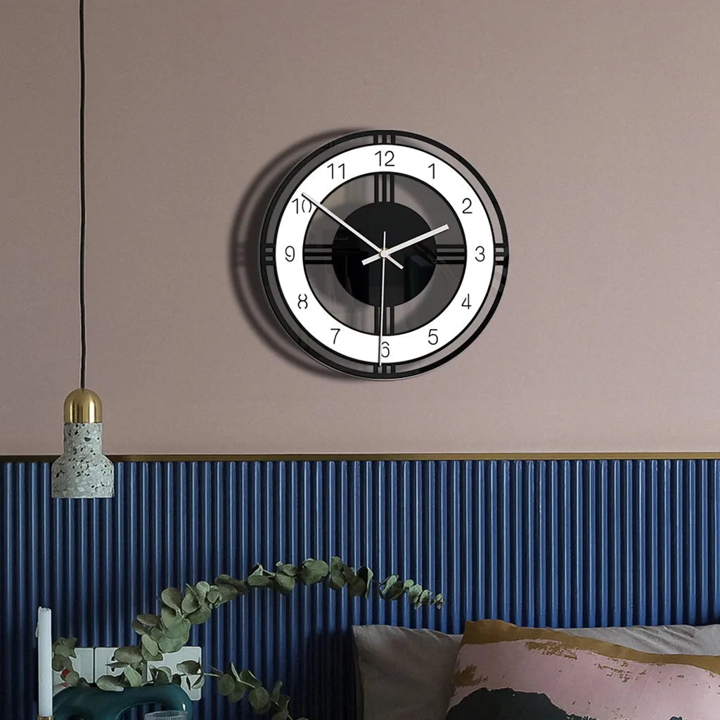 Style Wall Clock Silent Transparent Acrylic Clock Home Living Room