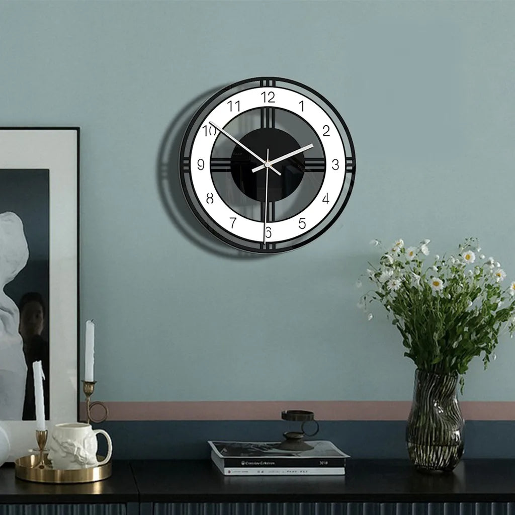 Style Wall Clock Silent Transparent Acrylic Clock Home Living Room