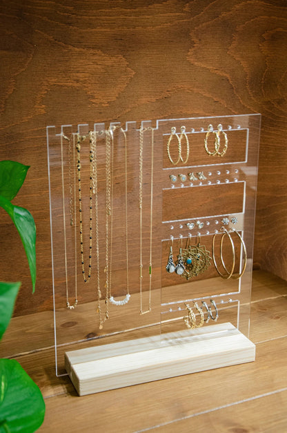 Jewellery Stand | Necklaces and earrings organizer | Clear Acrylic earring organizer | Jewelry Display | GIFT FOR HER