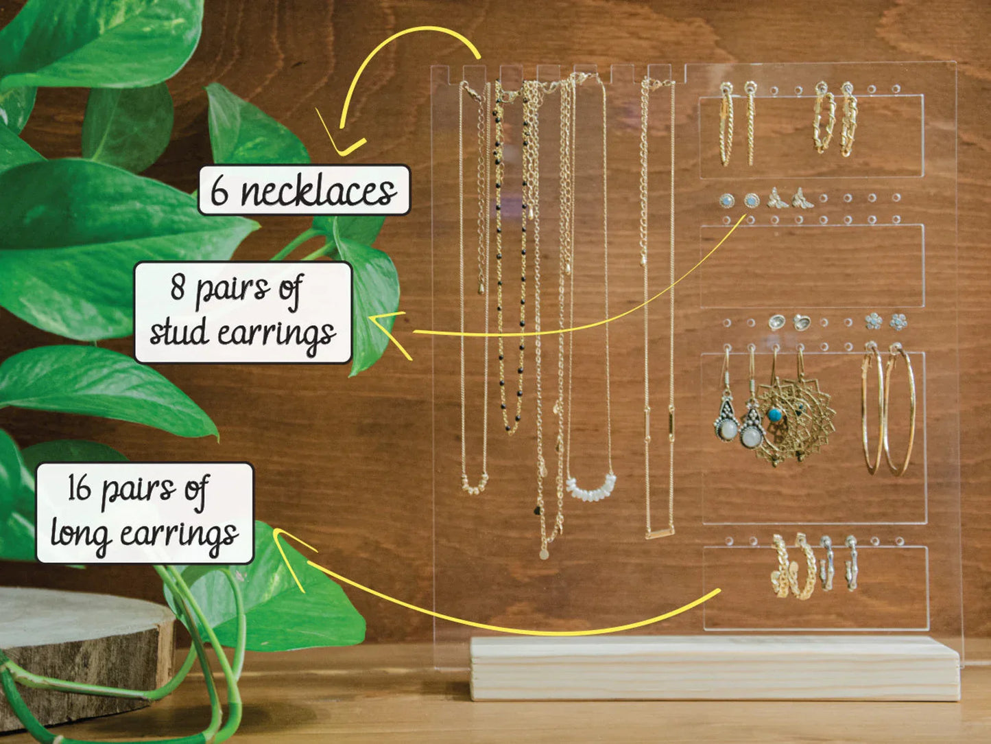 Jewellery Stand | Necklaces and earrings organizer | Clear Acrylic earring organizer | Jewelry Display | GIFT FOR HER