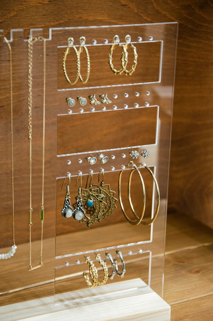 Jewellery Stand | Necklaces and earrings organizer | Clear Acrylic earring organizer | Jewelry Display | GIFT FOR HER