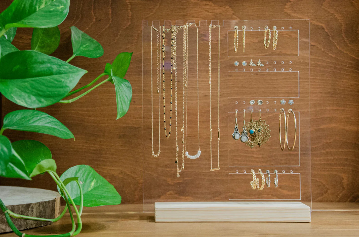 Jewellery Stand | Necklaces and earrings organizer | Clear Acrylic earring organizer | Jewelry Display | GIFT FOR HER