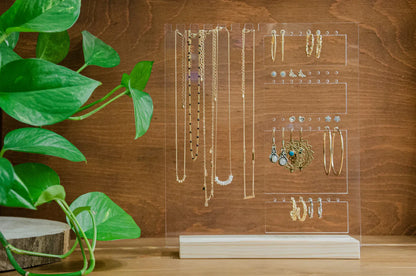 Jewellery Stand | Necklaces and earrings organizer | Clear Acrylic earring organizer | Jewelry Display | GIFT FOR HER