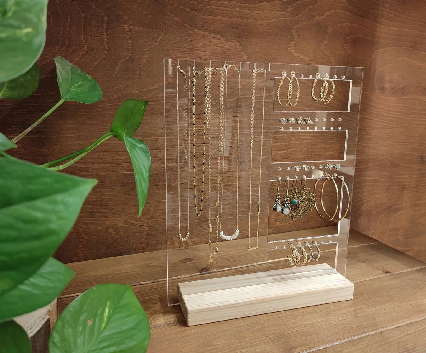 Jewellery Stand | Necklaces and earrings organizer | Clear Acrylic earring organizer | Jewelry Display | GIFT FOR HER