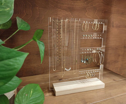 Jewellery Stand | Necklaces and earrings organizer | Clear Acrylic earring organizer | Jewelry Display | GIFT FOR HER