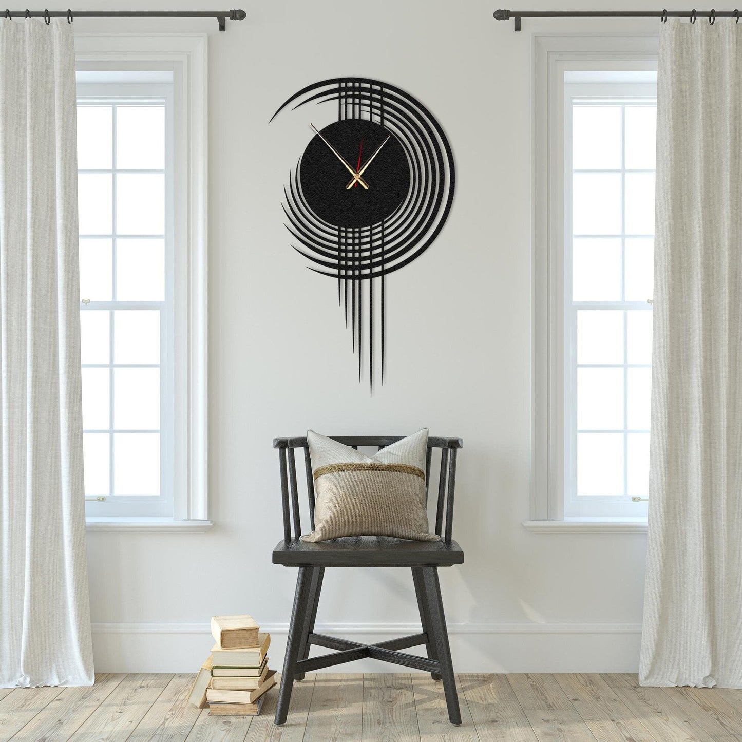 Oversized Modern Mimimalist Metal Wall Clock
