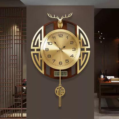 Chinese Deer Style Wall Clock