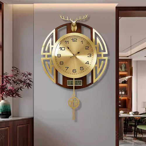 Chinese Deer Style Wall Clock