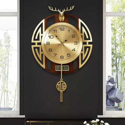 Chinese Deer Style Wall Clock