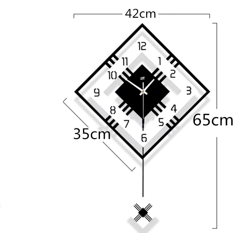 3D Living Room Minimalist Swing Wall Clock