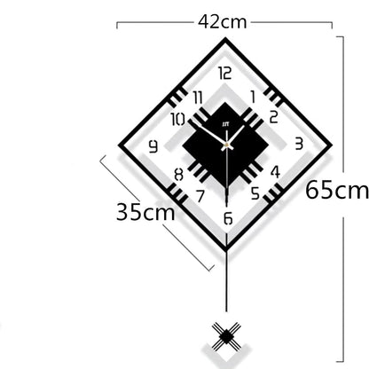 3D Living Room Minimalist Swing Wall Clock