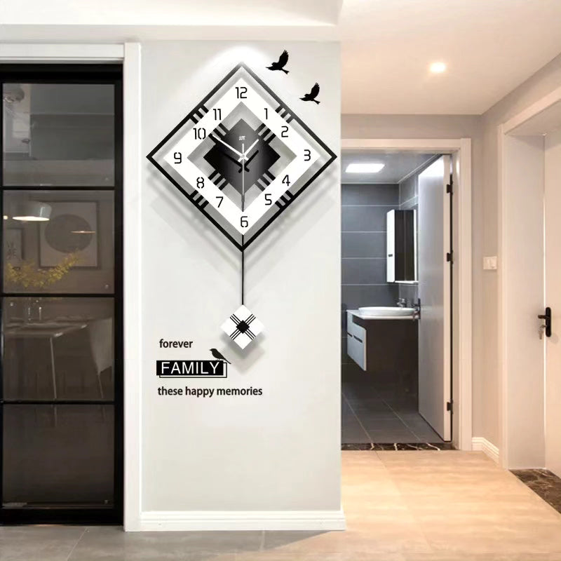 3D Living Room Minimalist Swing Wall Clock