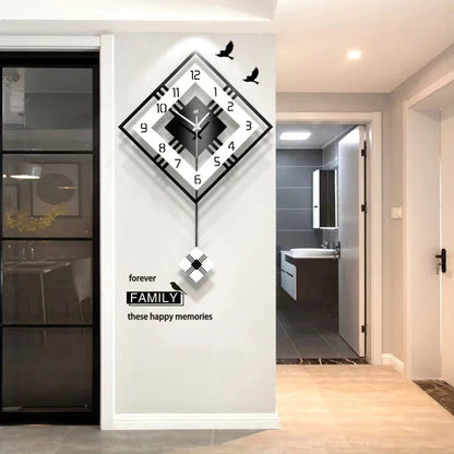 3D Living Room Minimalist Swing Wall Clock