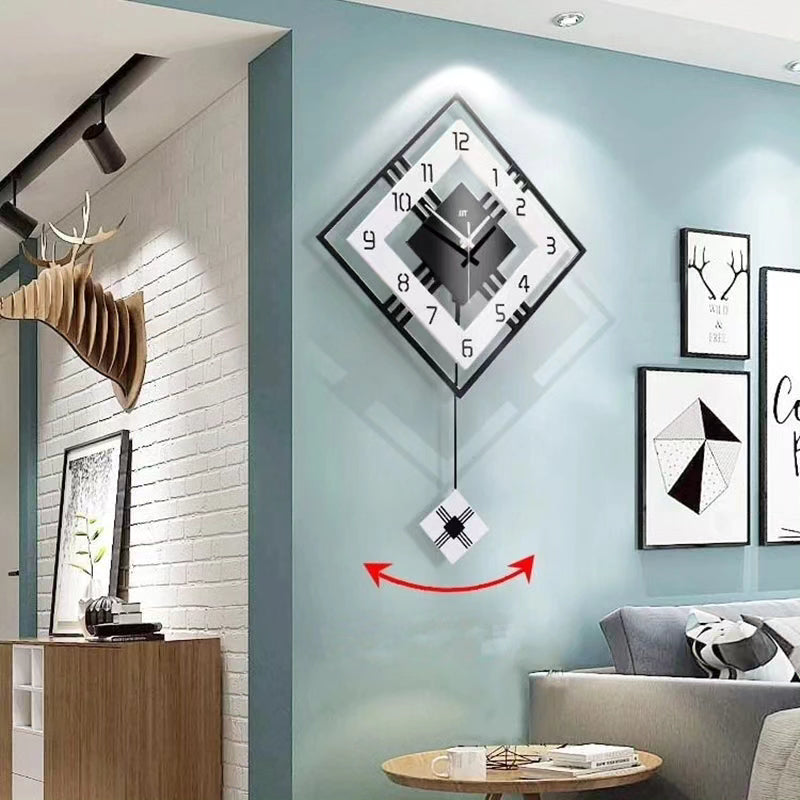 3D Living Room Minimalist Swing Wall Clock