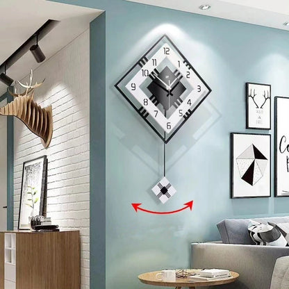 3D Living Room Minimalist Swing Wall Clock